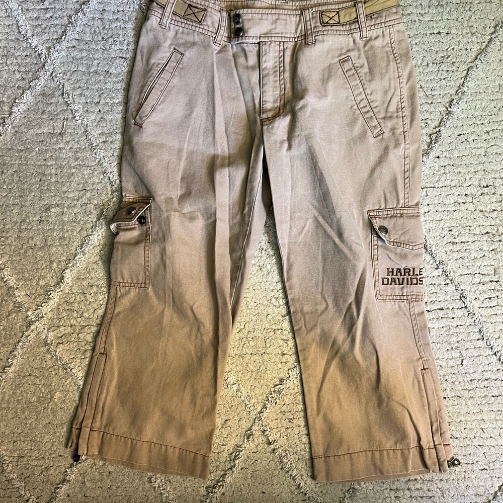 Size 8 Harley Davidson Tan Cargo Pants
